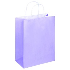 Set 100 Pungi de Hartie cu Maner, 16x8x21 cm, 90 g/m&amp;sup2;, Lila, Pungi Hartie, Pungi din Hartie cu Maner, Pungi de Hartie Colorate, Pungi Hartie Colorata, foto