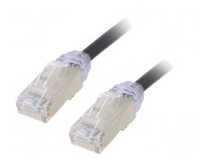 Patch cord F/UTP Cat6a negru 0,5m