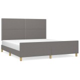 Cumpara ieftin Cadru de pat fara saltea, gri inchis, 180x200 cm, textil