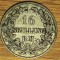 Danemarca - moneda foarte veche argint - 16 skilling rigsmont 1858 - Frederik VII - greu de gasit!