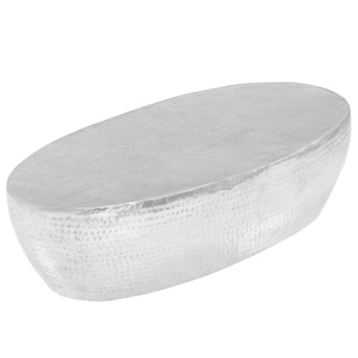 vidaXL Măsuță cafea, argintiu, 100x50x28 cm aluminiu bătut la ciocan foto