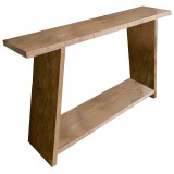 Cumpara ieftin Consola Edgar lemn masiv de pin 35mm, culoarea nuc 139x29x90cm