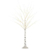 HOMCOM Pom de Crăciun cu Lumini LED și 12 Crengi pentru Interior și Exterior din PP și Metal, 22x22x150 cm, Alb | Aosom Romania