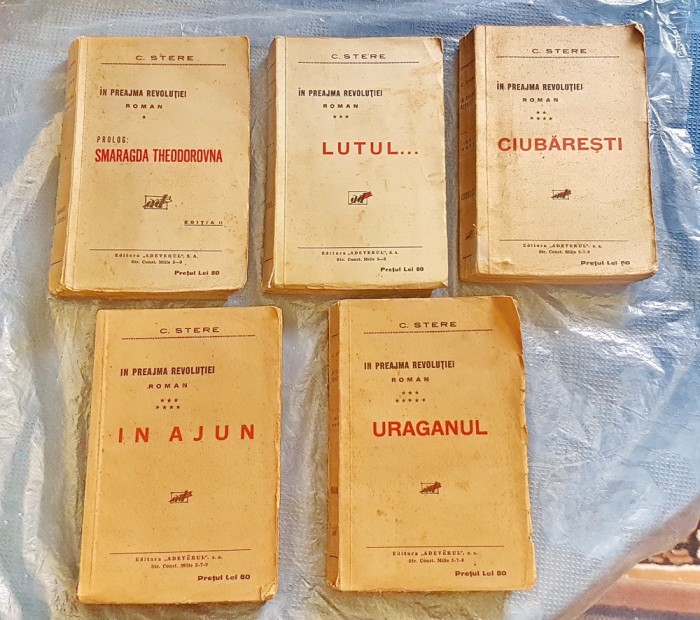 D932-C. STERE-In preaja Revolutiei 5 volume ciclul incomplet-volumele 1,3,6,7,8.