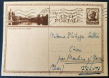 ROMANIA 1938 - Intreg Postal Ilustrat (Muzeul Militar din Parcul Carol) cu marca fixa 6 lei maro Carol II - circulat Cernauti (Bucovina) - Franta