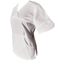 Halat Medical Pe Stil, Alb cu Elastan, Model Sanda - 3XL