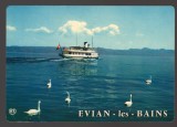 CPIB 25189 CARTE POSTALA - EVIAN LES BAINS. PLIMBARE PE LACUL LEMAN, VAPOR, CIRCULATA, 1973, STAMPILA, TIMBRU