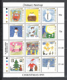 Guernsey.1991 Nasterea Domnului:Desene de copii-coala mica GG.31