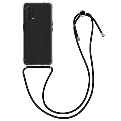 Husa Kwmobile pentru OPPO Find X3 Lite, Silicon, Transparent/Negru, 57264.01 foto