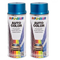 Pachet 2 x Vopsea spray auto Dacia albastru electric metalizata Dupli Color 350 ml