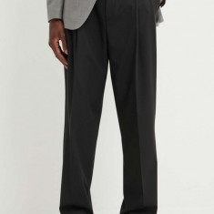 HUGO pantaloni barbati, culoarea negru, drept, 50519672