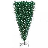 Brad de Crăciun artificial pre-iluminat inversat, verde, 210 cm