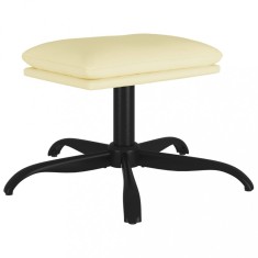 Taburet, crem, 60x60x36 cm, piele ecologica foto