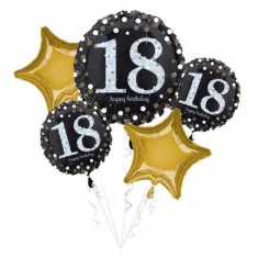 Buchet 5 baloane Sparkling 18th Birthday 71x 71 cm foto