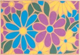 Covoras de intrare MagicHome Flowers, plastic/latex, 40x60 cm, design floral