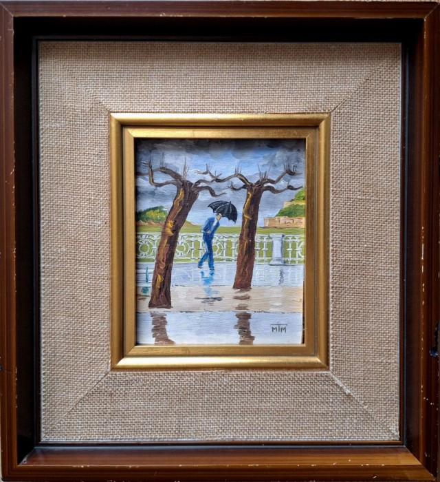 MTM-Bărbatul cu umbrelă, pictură contemporană spaniolă