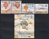 Ciad 1983 - Baloane, Serie NDT + Colita NDT + 4 Colite NDT DE LUX, PA, SET COMPLET, RARE, 4 POZE, MNH