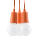 Lampă Suspendată Diego Portocalie Pvc 3 Becuri Neregulate Moderne De Interior