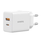 Baseus - Wall Charger (P10111403213-00) - USB, Type-C, Fast Charge 20W - Moon White