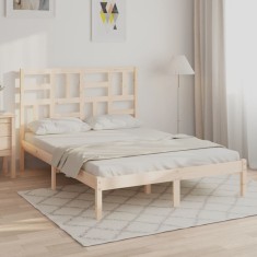 vidaXL Cadru de pat dublu 4FT6, 135x190 cm, lemn masiv