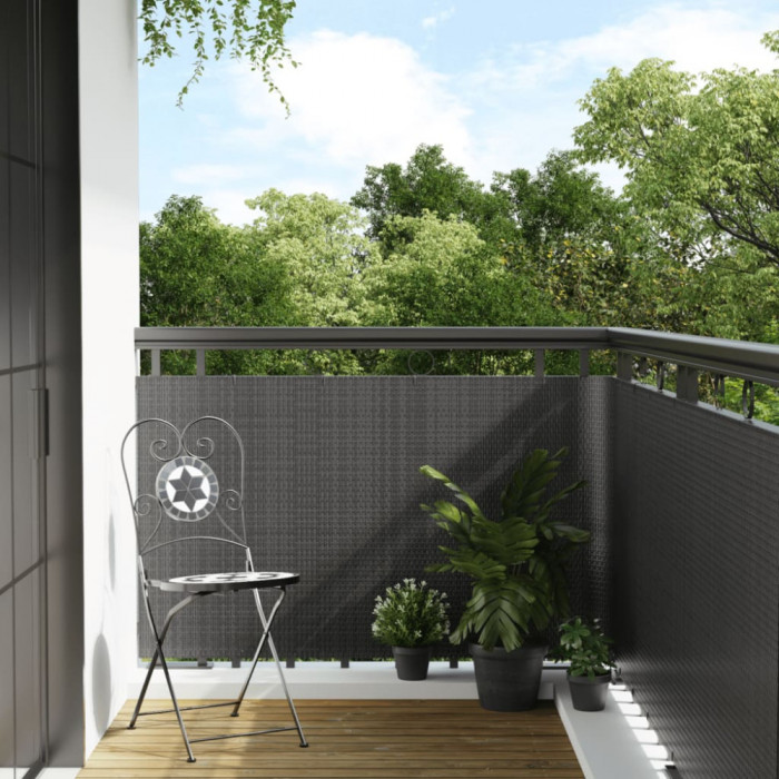 Paravan pentru balcon, antracit, 300x80 cm, poliratan GartenMobel Dekor