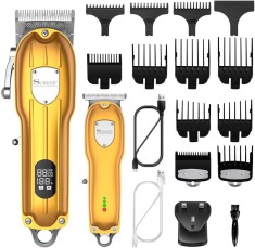 Ma?ina de tuns SKER pentru barba?i Ma?ina de tuns profesionala Set de ma?ini de tuns pentru frizer Ma?ina de tuns barba fara fir Kit de ingrijire Afi? foto
