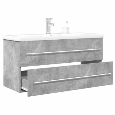 vidaXL Set mobilier de baie, 2 piese, gri beton, lemn compozit 3324963 foto