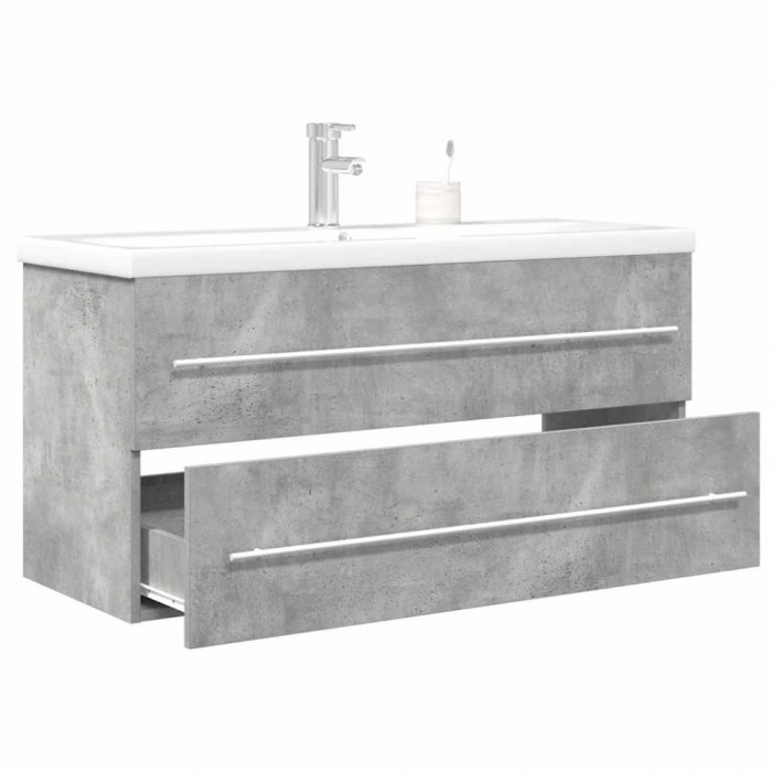 vidaXL Set mobilier de baie, 2 piese, gri beton, lemn compozit 3324963