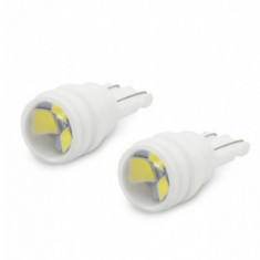 set 2 Leduri T10 w5w lupa, 12v, alb 6000k