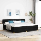 VidaXL Pat cu arcuri și saltea crem 90x200 cm Negru 200 x 200 cm