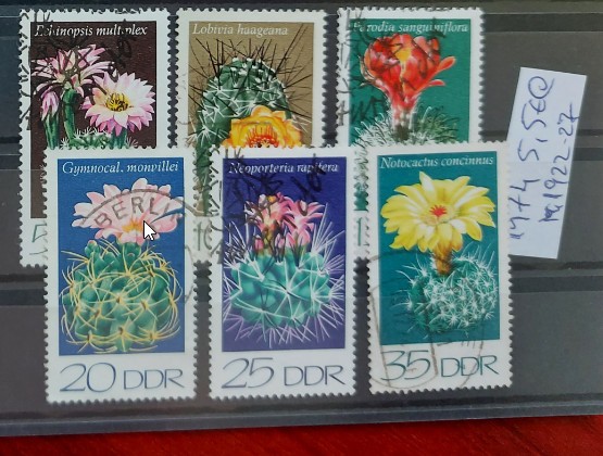 TS21 - Timbre serie DDR - 1974 Mi1922-27 Flora cactusi