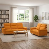 Cumpara ieftin Set de canapea 2 pcs Galben Intunecat Tesatura