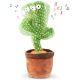 Cactus Dansator Verde, Vorbeste, Imita, Jucarie Interactiva, Muzicala, 37cm, Plastic si Textil, Baterii AAA, Fete/Baieti 3+ ani
