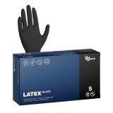 Manusi LATEX Negre ESPEON Fara Pudra pentru Tatuaje &ndash; Protectie si Confort - S - Negre