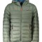 Geacă bărbați matlasată cu 2 buzunare exterioare, glugă, logo, Regular Fit, Verde, 2XL