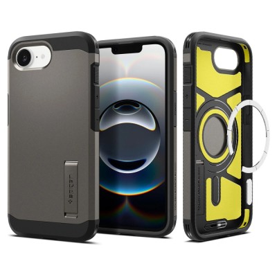 Husa iPhone 16e Spigen Tough Armor MagSafe, cenusiu foto