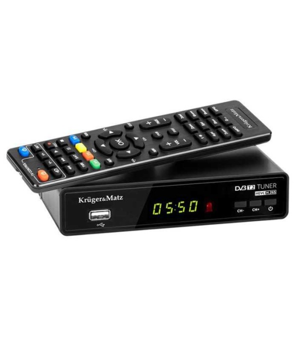 Tuner DVB-T2 DVB-T H.265 HEVC redare media si PVR inregistrare prin port USB 2.0 Kruger&amp;Matz KM0550A