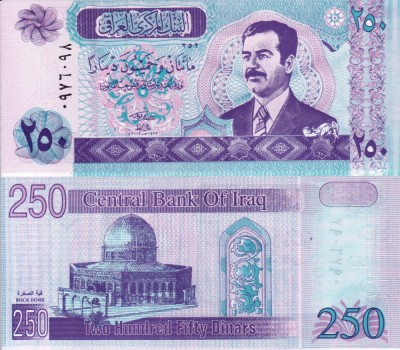 IRAQ 250 dinars 2002 UNC!!! foto