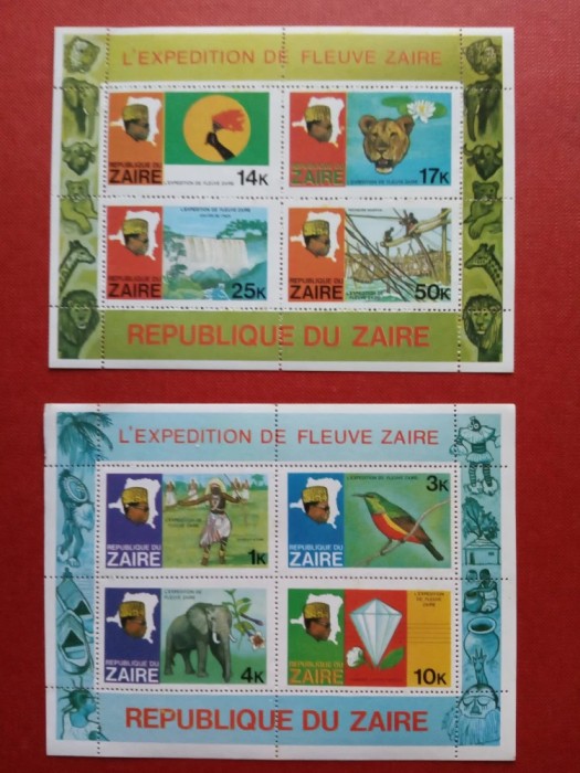 ZAIRE, EXPEDIȚIE - BLOCURI + SERIE COMPLETĂ MNH (2 FOTO)