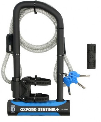 Antifurt Bicicleta Oxford Sentinel Pro Duo U-Lock 320mm x 177mm + Cable Otel Negru LK326 foto