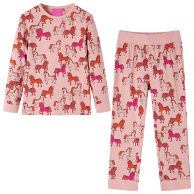 Pijamale pentru copii cu m&amp;acirc;neci lungi roz deschis 104 foto