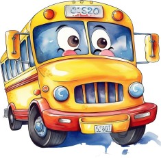 Sticker decorativ Autobuz, Galben, 60 cm, 8013ST-3 foto