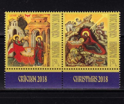 ✅RO 2018 ,LP 2219 , &amp;quot;Craciun 2018 &amp;quot; ,serie punte T II si tabs (sus sau jos!),MNH foto
