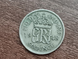 M3 C50 - Moneda foarte veche - Anglia - six pence - 1948