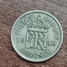 M3 C50 - Moneda foarte veche - Anglia - six pence - 1948
