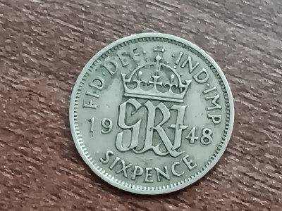 M3 C50 - Moneda foarte veche - Anglia - six pence - 1948 foto