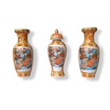 3 Seturi de Vaze Japoneze Decorative cu Design Floral și Păsări