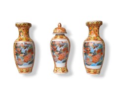 3 Seturi de Vaze Japoneze Decorative cu Design Floral ?i Pasari foto