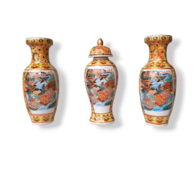7 Seturi de Vaze Japoneze Decorative cu Design Floral și Păsări foto