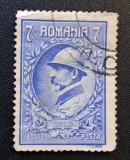 Rom&acirc;nia Regat - Emisiunea Jubiliară "Centenarul Pompierilor Militari" (1931) - 7.50 LEI Albastru cu Ștampilă Poștală (Dintelat, Ștampilat) RO1